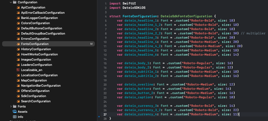 Example how to set fonts